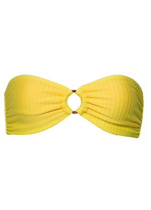 Maaji Jill Ring Bandeau Bikini Top - Lemon Margarita