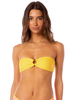 Maaji Jill Ring Bandeau Bikini Top - Lemon Margarita