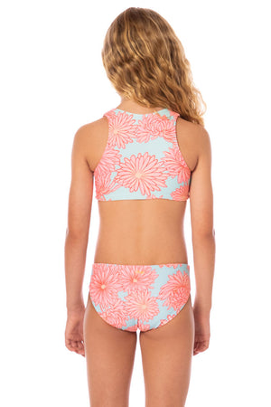Maaji Girls Seastar High Neck Bikini Set - Tropical Bloom