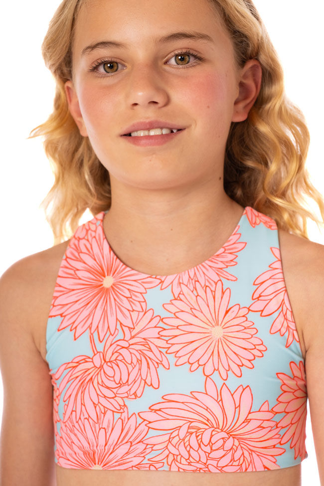 Maaji Girls Seastar High Neck Bikini Set - Tropical Bloom