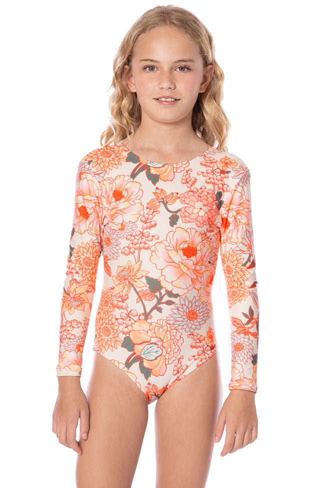 Maaji Girls Owia Long Sleeve One Piece - Japanese Summer