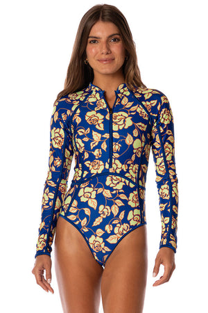 Maaji Ladies Long Sleeve One Piece - Cobalt Flora