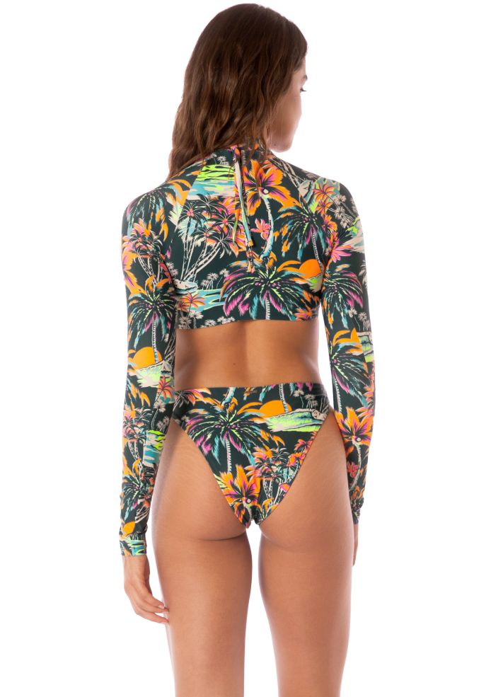 Maaji Verbena Long Sleeve Rash Vest Crop Top - Funky Fiesta