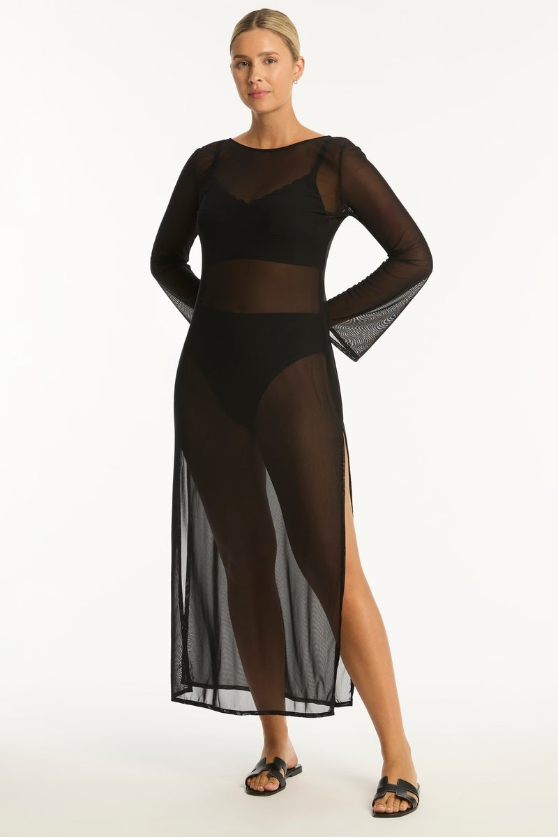 Sea Level Mesh Long Dress - Day Club