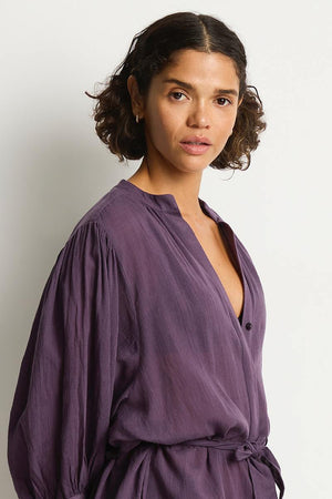 Sea Level Boho Long Shirt Dress - Salt