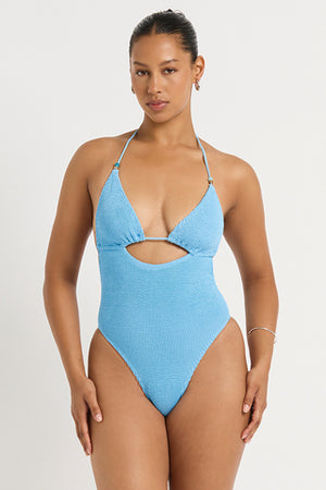 Bond-Eye Beaded Fowler One Piece - Cloud Blue Recycled