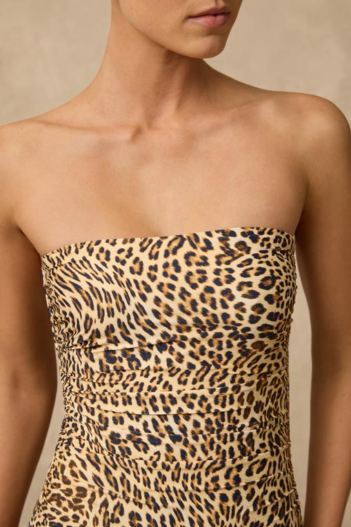 Monte & Lou Ruched Bandeau One Piece - Seda