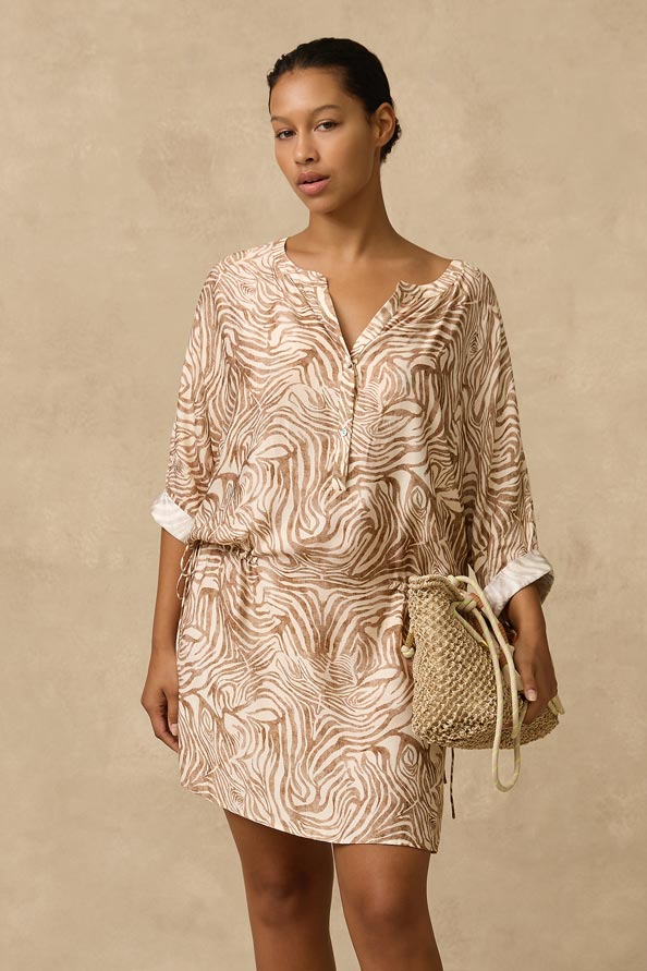 Monte & Lou 3/4 Sleeve Shirt Dress - Nova