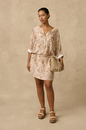 Monte & Lou 3/4 Sleeve Shirt Dress - Nova