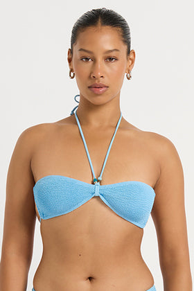 Bond-Eye Beaded Piper Bandeau - Cloud Blue Recycled