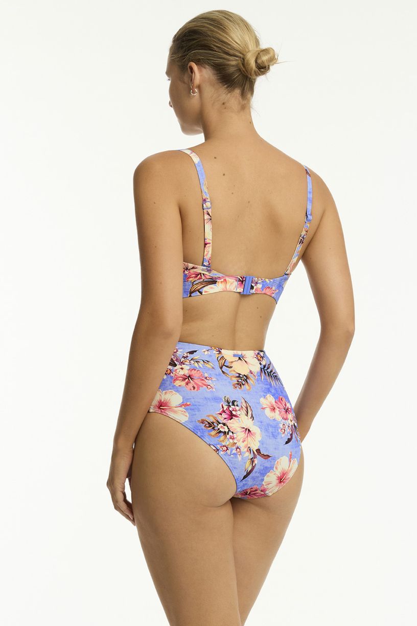 Sea Level Blue Hawaii High Waist Gathered Side Pant - Blue Hawaii