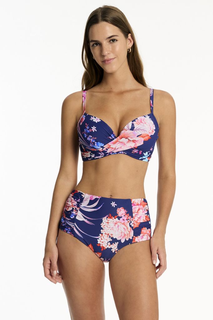 Sea Level Cross Front Moulded Underwire Bra - Indochine