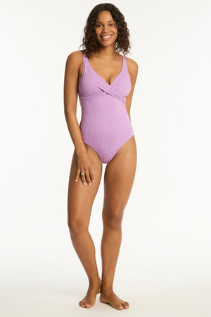 Sea Level Cross Front Multifit One Piece - Lavender