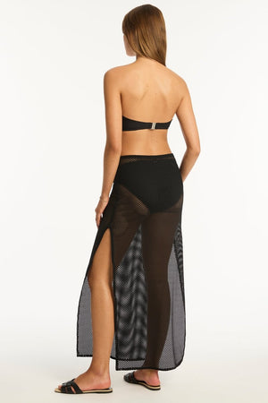 Sea Level Mesh Long Skirt - Surf