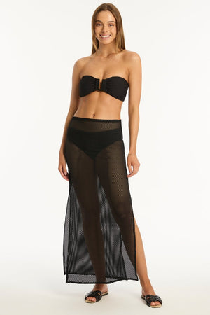 Sea Level Mesh Long Skirt - Surf