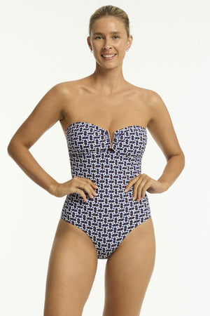 Sea Level Coast V Bar Bandeau One Piece - Coast