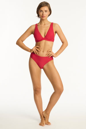 Sea Level Mid Bikini Pant - Honeycomb