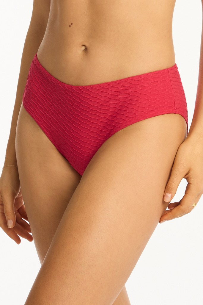Sea Level Mid Bikini Pant - Honeycomb