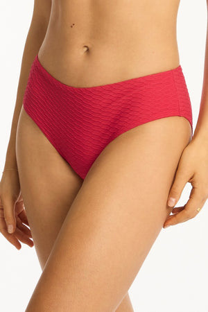Sea Level Mid Bikini Pant - Honeycomb