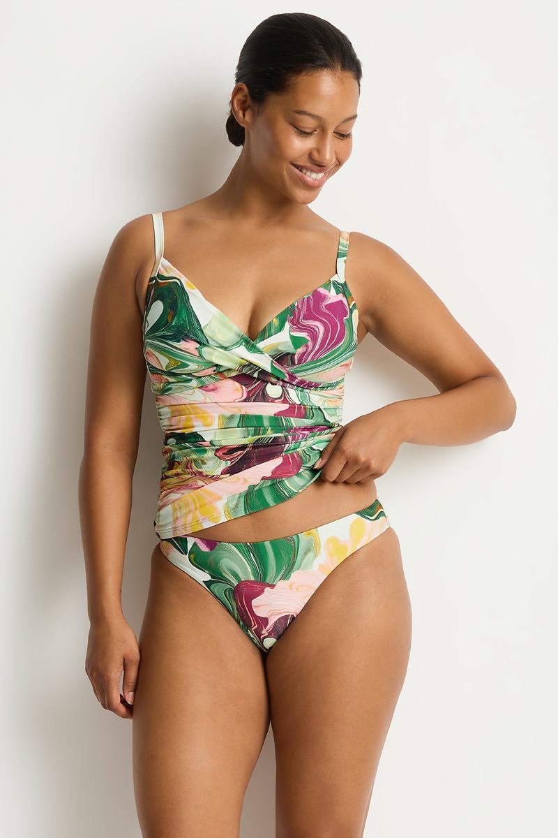 Sea Level Cross Front Scoop Back Tankini - Abyss