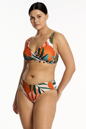 Sea Level Cross Front Multifit Bra Top - Tropaluxe