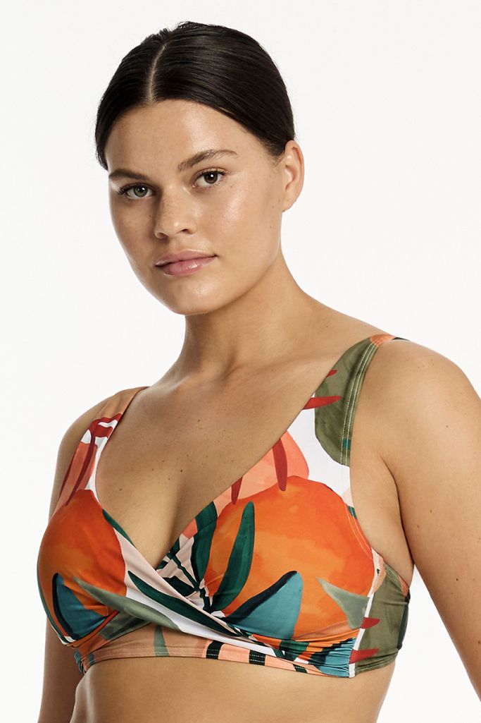 Sea Level Cross Front Multifit Bra Top - Tropaluxe