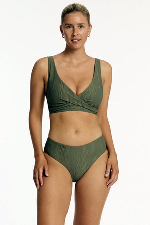 Sea Level Cross Front Multifit Bra Top - Caracus