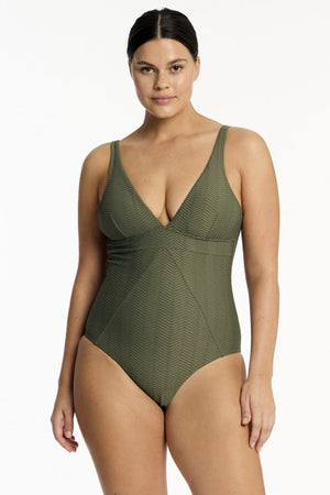 Sea Level Scoop Back Panel Line One Piece - Caracus