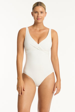 Sea Level Cross Front Multifit One Piece - Spinnaker