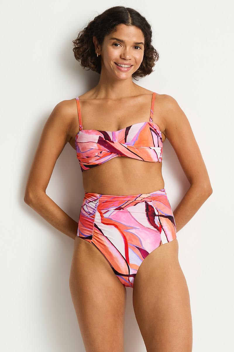 Sea Level Twist Bandeau - Neon Wave