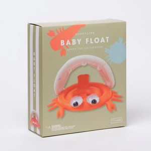 SunnyLife Baby Float Sonny the Sea Creature - Neon Orange