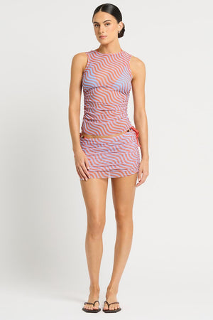 Bond-eye Claudia Mini Skirt - Sunbaked Stripe
