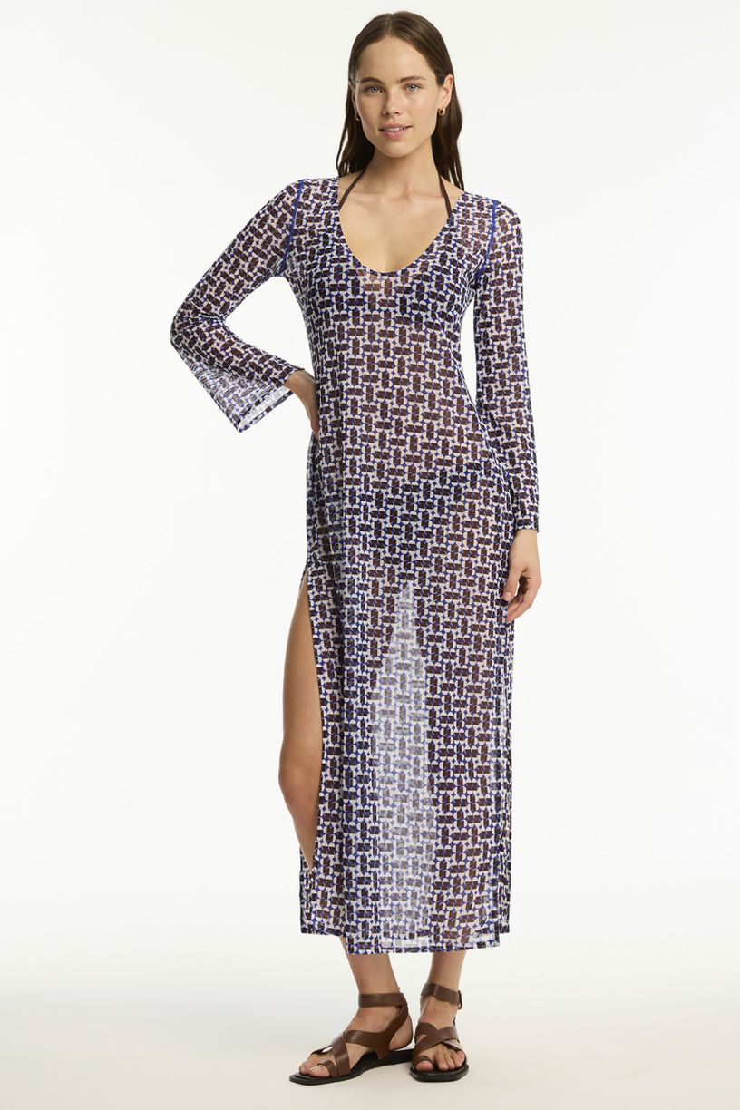 Sea Level Coast Mesh Long Dress - Coast