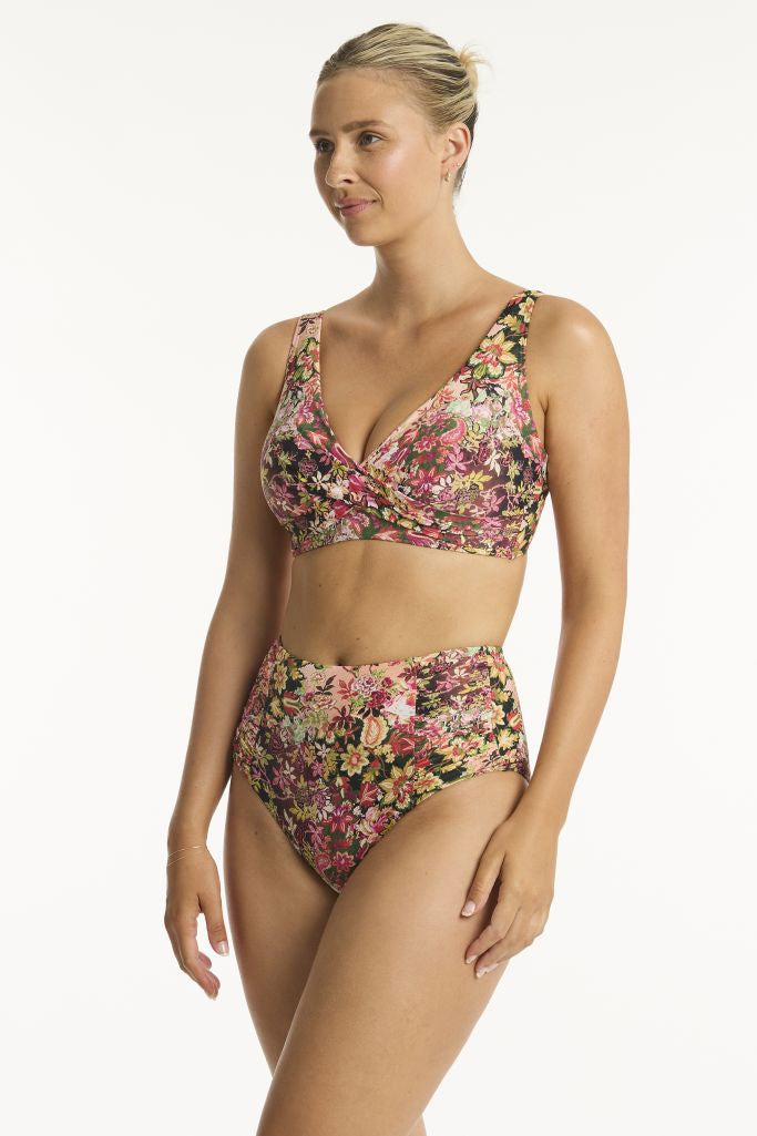 Sea Level G Cup Cross Front Bra Top - Wildflower