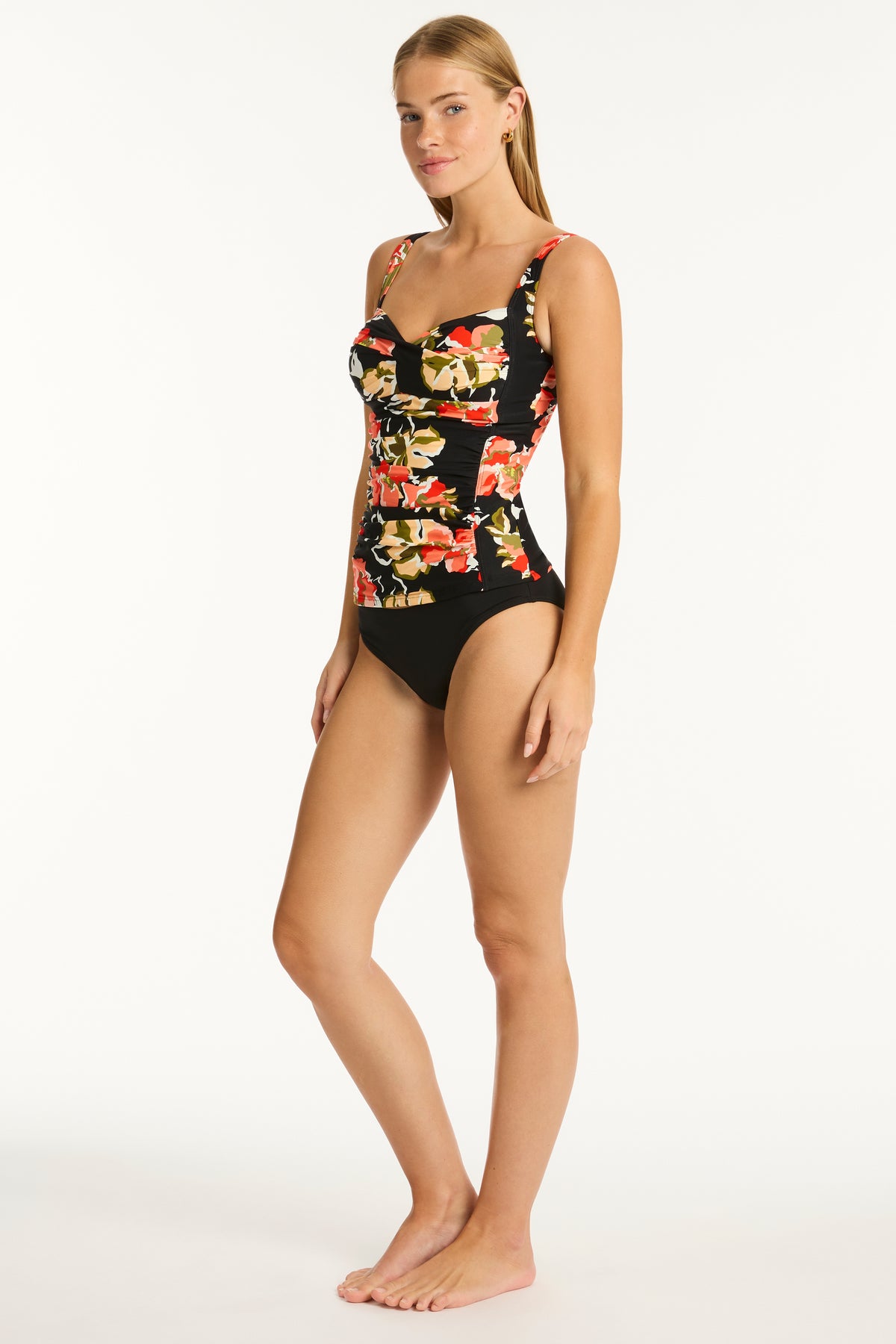 Sea Level Twist Front Multifit Singlet Top - Juniper