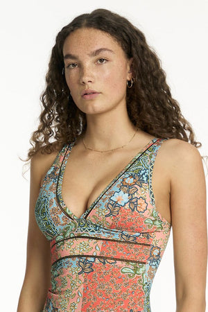 Sea Level Spliced Longline Tri Tankini - Java