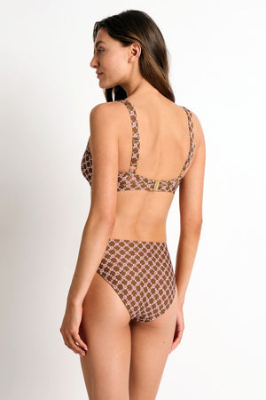 Monte & Lou Mid Rise Ruched Pant - Diva