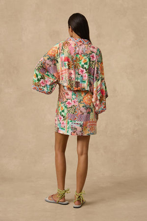Monte & Lou Kimono Mini Dress - Simi