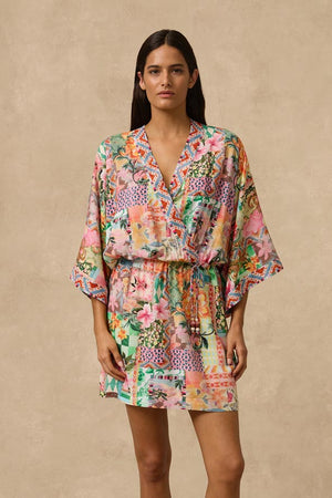 Monte & Lou Kimono Mini Dress - Simi