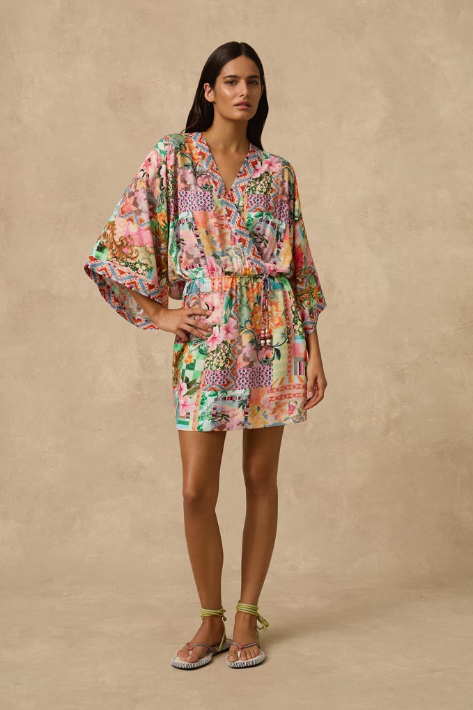 Monte & Lou Kimono Mini Dress - Simi