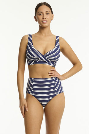 Sea Level Biarritz Cross Front Multifit Bra Top - Biarritz