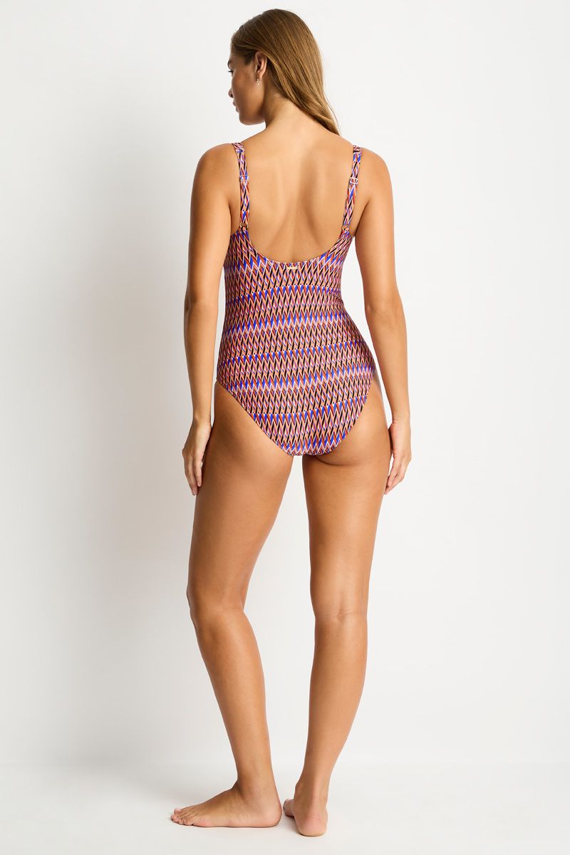 Sea Level Scoop Back Panel Line One Piece - Tessera