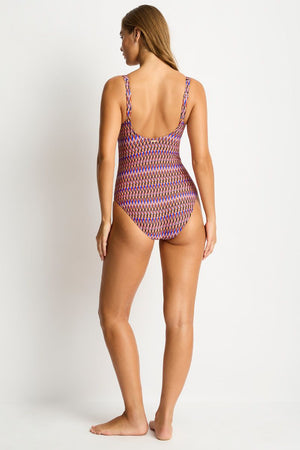 Sea Level Scoop Back Panel Line One Piece - Tessera