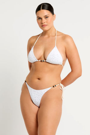 Bond-eye Beaded Ingrid Triangle - Optic White Leopard