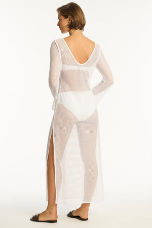 Sea Level Mesh Long Dress - Surf