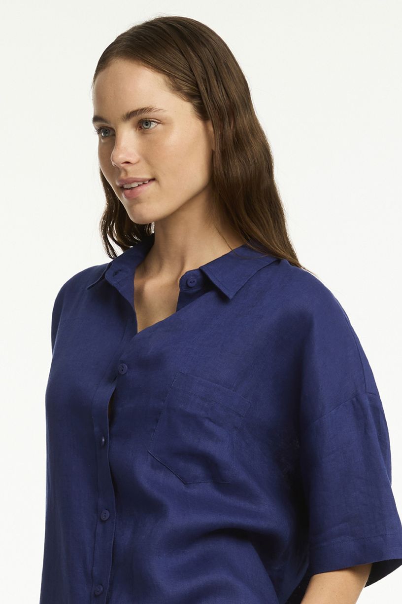 Sea Level Tidal Linen Aloha Shirt - Tidal Linen