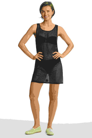 Sea Level Mesh Sleeveless Coverup - Surf