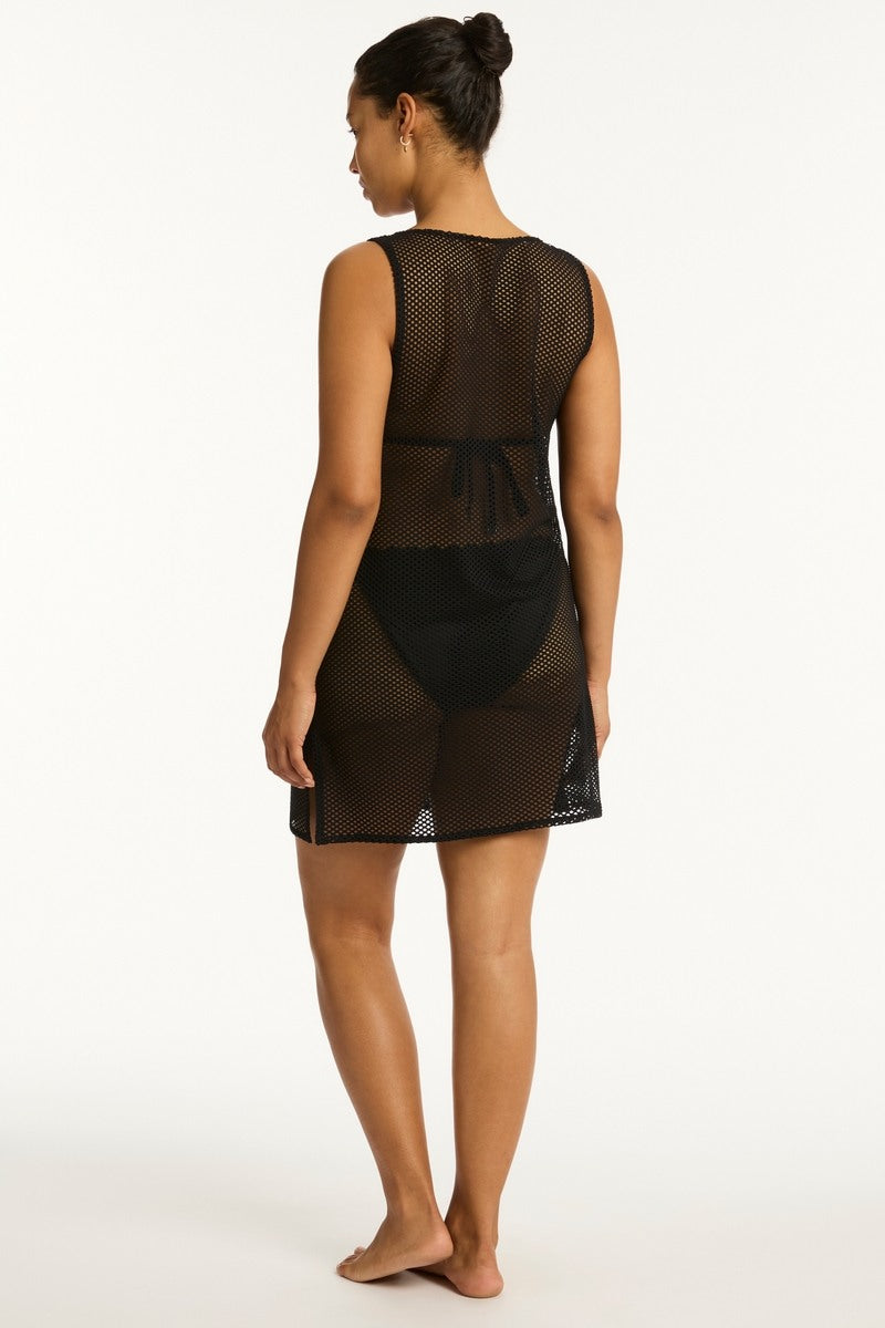 Sea Level Mesh Sleeveless Coverup - Surf