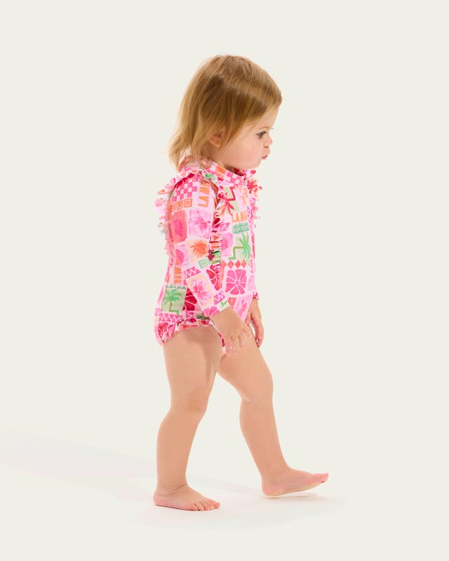 Seafolly Toddler Girls Frill Sunsuit - Summer Paradise