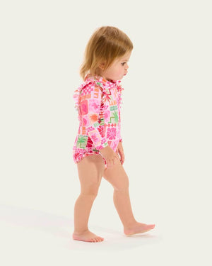 Seafolly Toddler Girls Frill Sunsuit - Summer Paradise